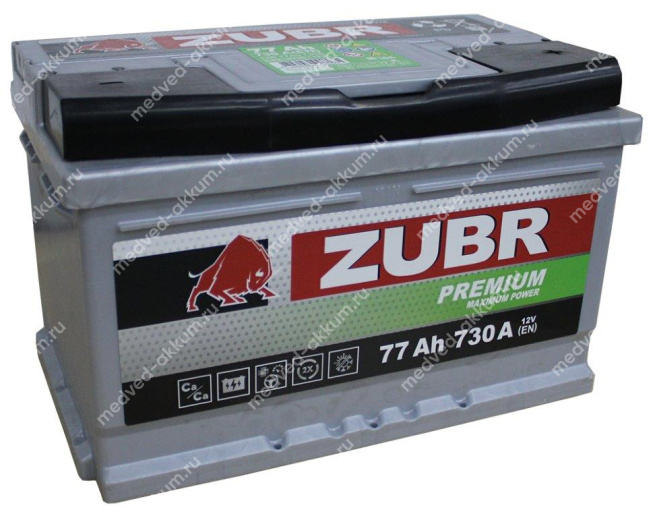 ZUBR Premium 77 Ач обр.низ. LB3