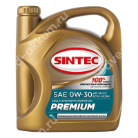 Масло моторное Sintec Premium 0W-30, SP/CF, A3/B4 (4л.) синт.