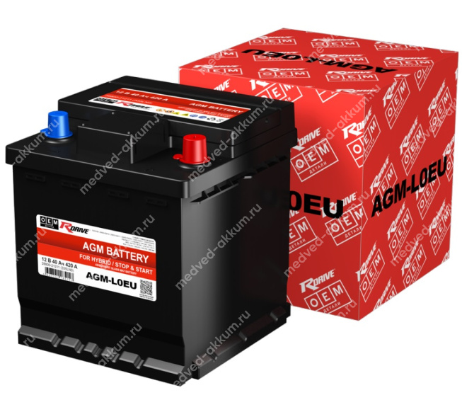 RDrive OEM AGM 40 Ач обр. L0 28800-21211 (335LN0)