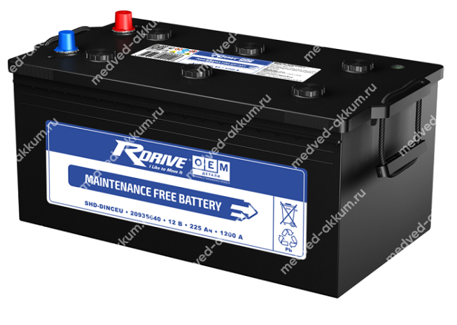 RDrive OEM 225 Ач SHD-DINCEU 20935640 Volvo евро С