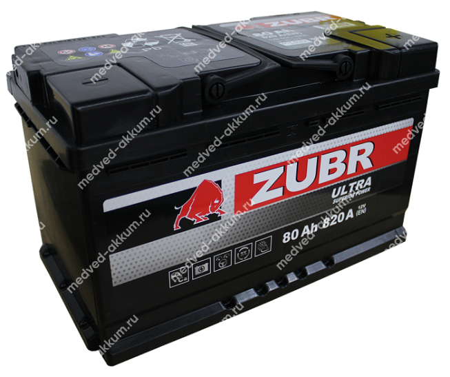 ZUBR Ultra 80 Ач обр. L4