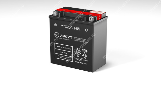 Иркут 18 Ач YTX20CH-BS AGM пр.