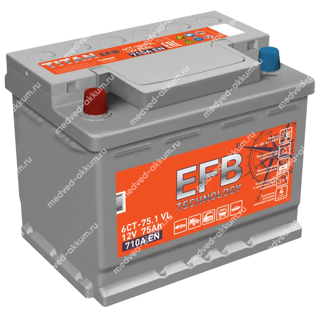 Titan EFB 75 Ач пр. L3