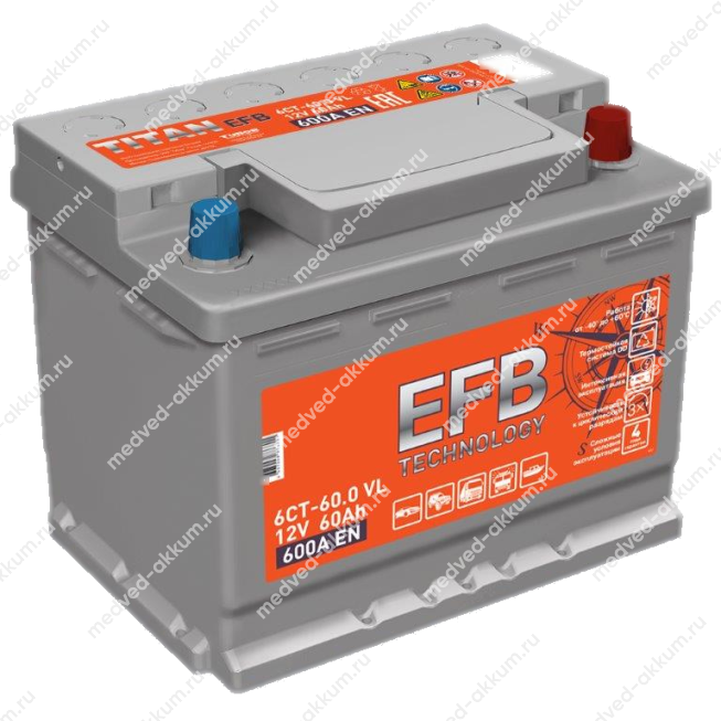 Titan EFB 60 Ач обр. L2
